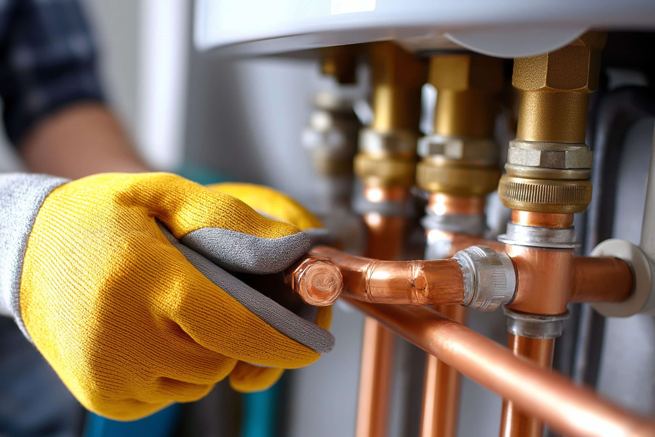 Man Tightening Plumbing Man tightening Plumbing